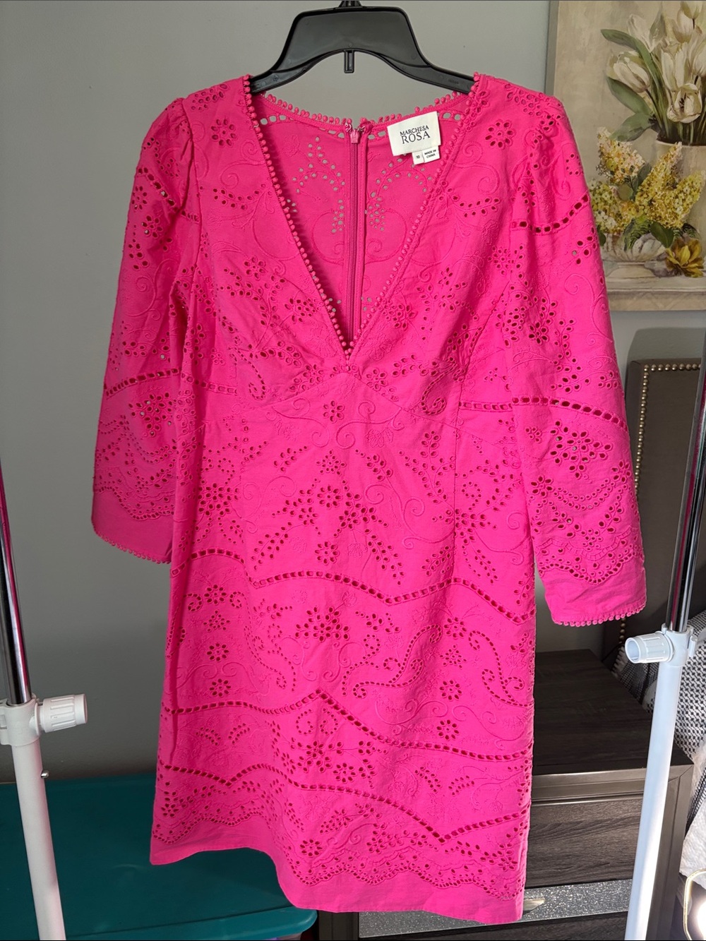 Marchesa Rosa | 10 | Pink Eyelet V-Neck Dress